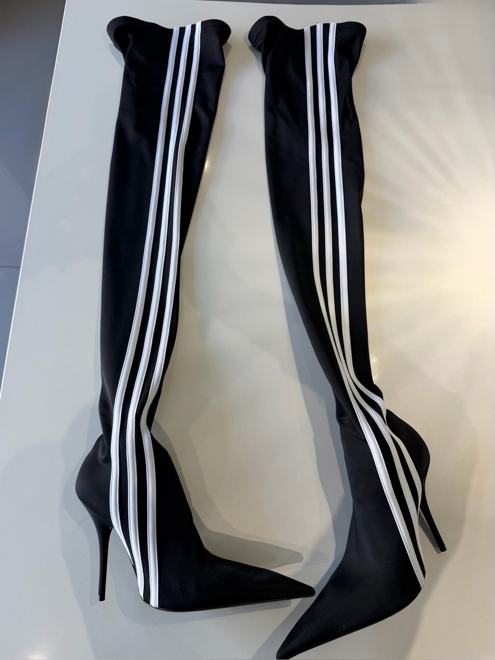 Balenciaga x adidas Knife Over-the-Knee Boots Black/White EU 39